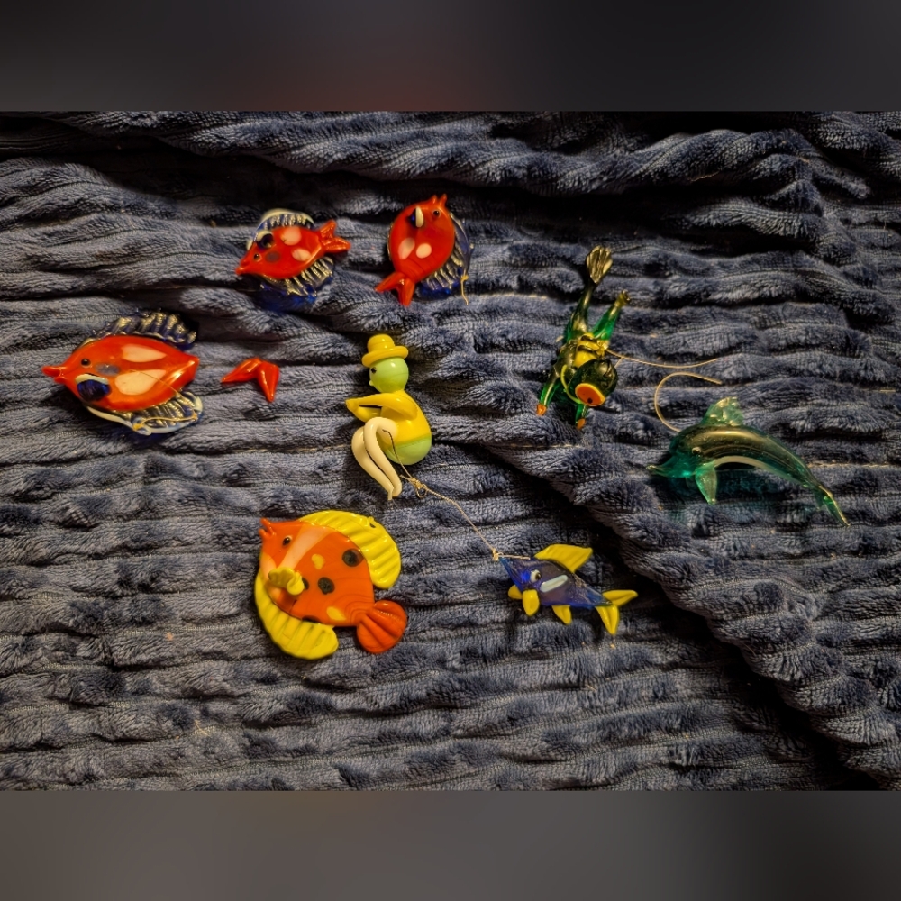 🔥$5 if bundled🔥 Colorful Glass Fish Lot